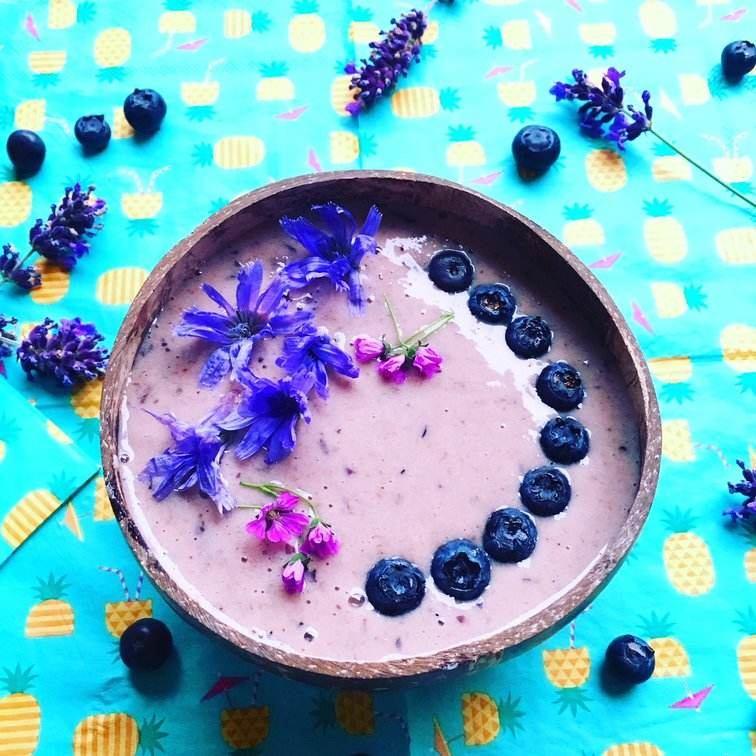 borůvková smoothie bowl