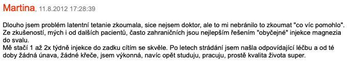 latentní tetanie diskuse