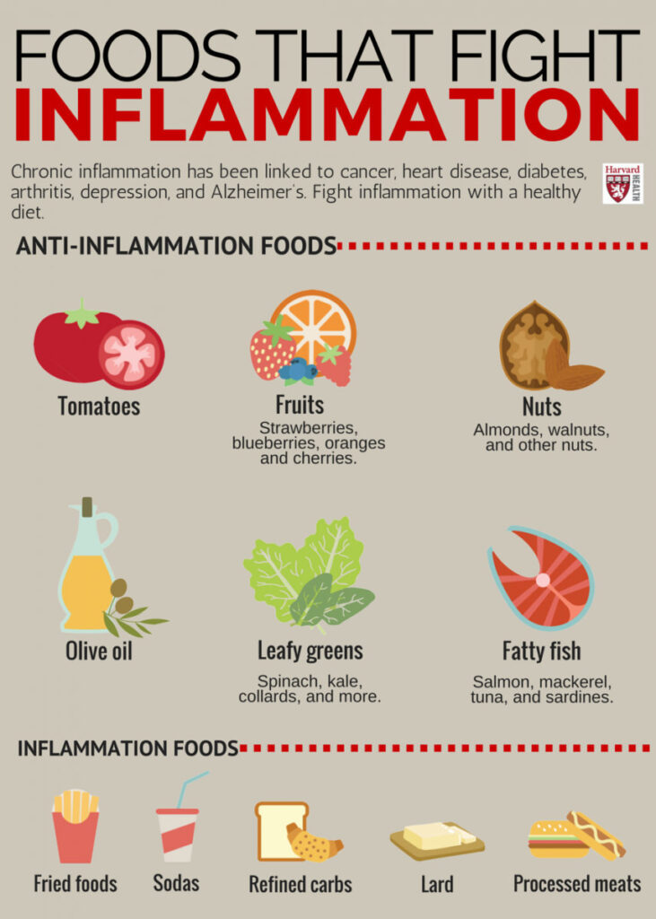 protizánětlivé potraviny, infografika