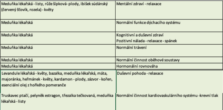 Meduňka lékařská účinky