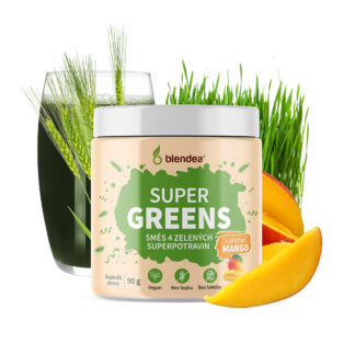 Zelená směs Supergreens s příchutí mango